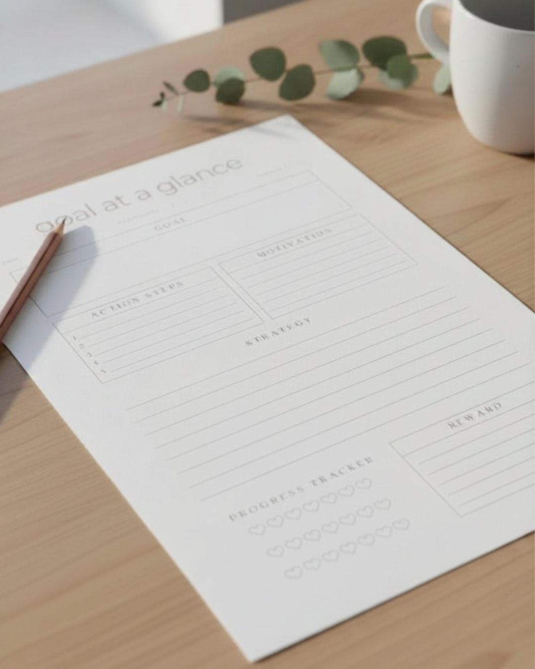 Goal at a Glance Notepad