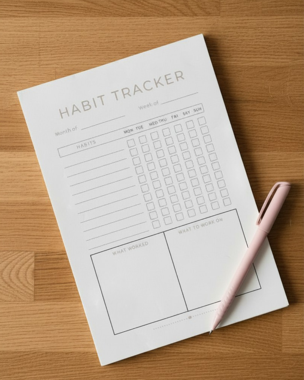 Healthy Habits Tracker Notepad