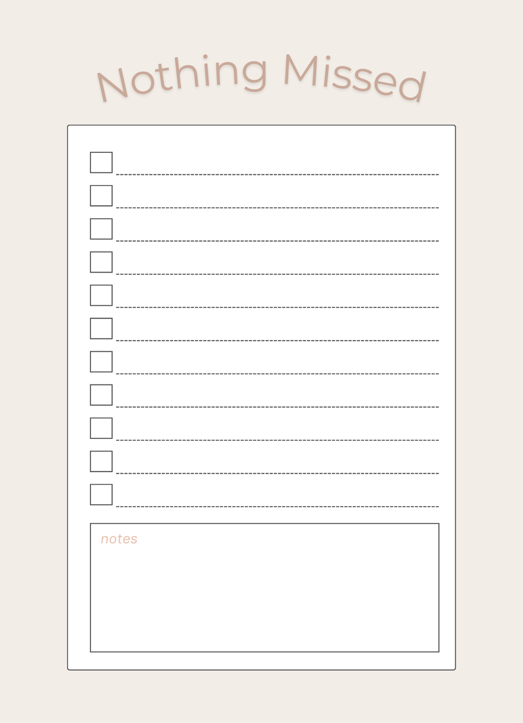 Nothing Missed Notepad